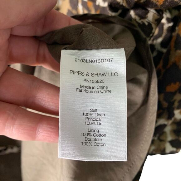 Veronica Beard Hanneli Animal Print Linen Shirtdress Womens Size 0 NWOT $495 - Picture 10 of 14